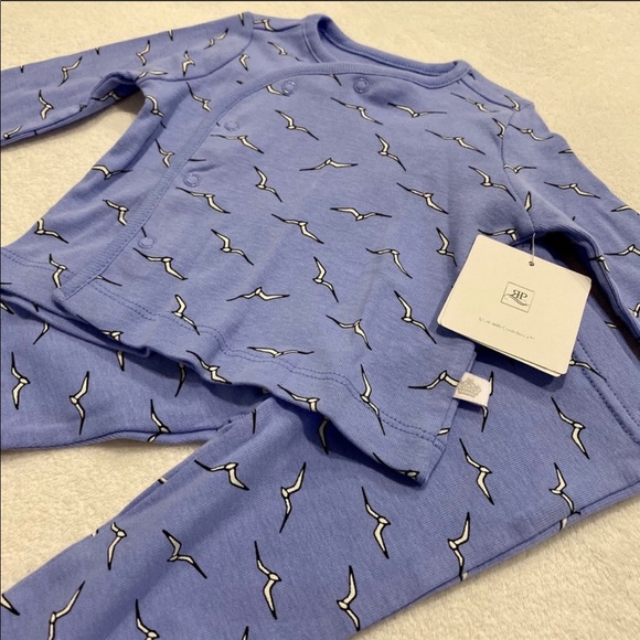 🎉HP🎉 NWT Rosie Pope Baby Blue Birds Kimono Set - Picture 1 of 7